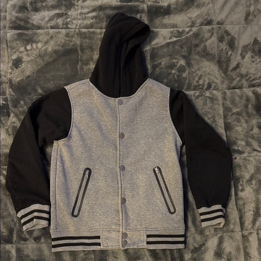 Ring of Fire Gray and Black Kids Hoodie